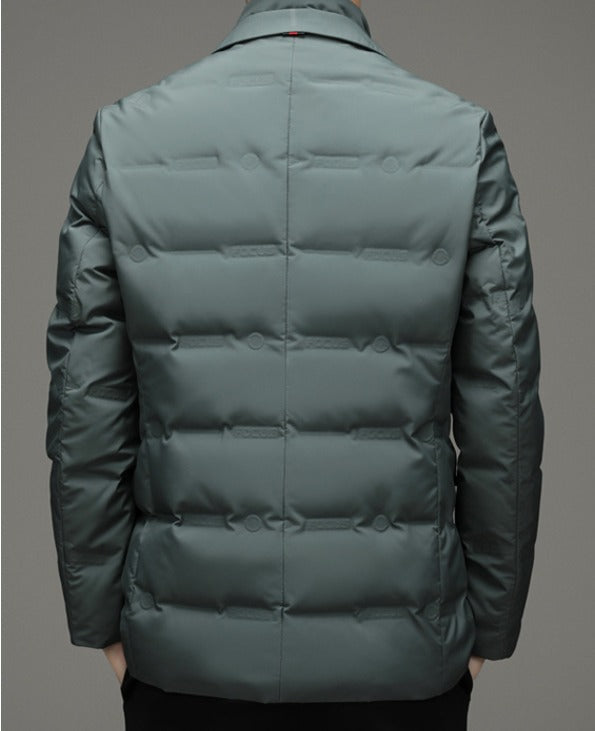 Vanguard Men's Winter Jacket — Waterproof. Down-Filled. Boardroom-Ready..