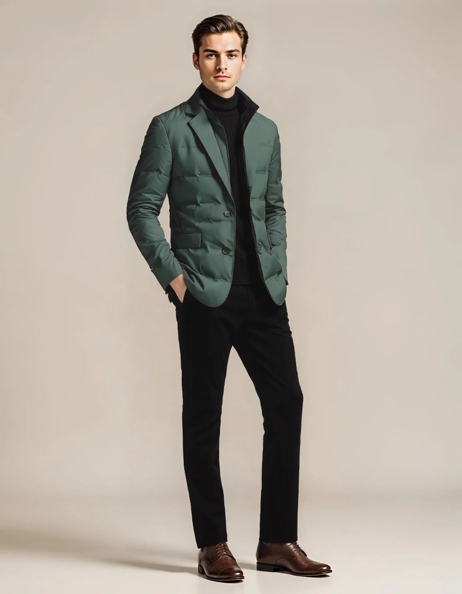 Vanguard Men's Winter Jacket — Waterproof. Down-Filled. Boardroom-Ready..