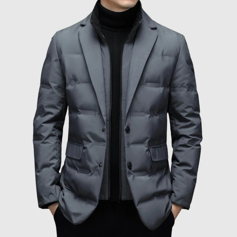 Vanguard Men's Winter Jacket — Waterproof. Down-Filled. Boardroom-Ready..